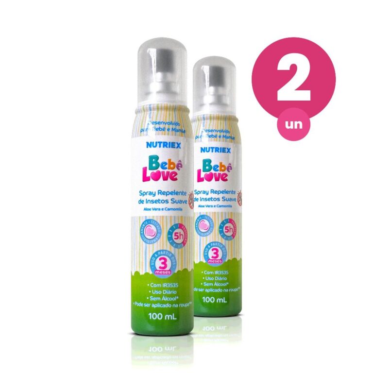 Kit 2 Repelente de Insetos Spray Bebê Love Suave 