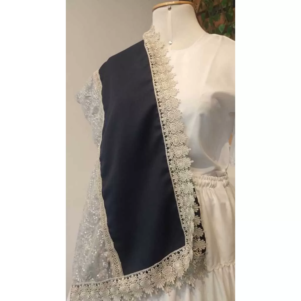 Pano costa microfibra com tule brocado GP57