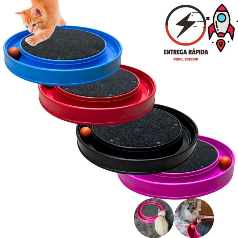 Arranhador Redondo Para Gatos Relax Com Bolinha E 