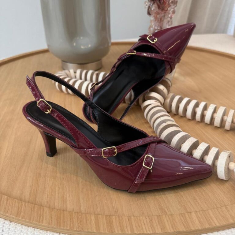 Sapato Feminino Scarpin Social Slingback Bico Fino