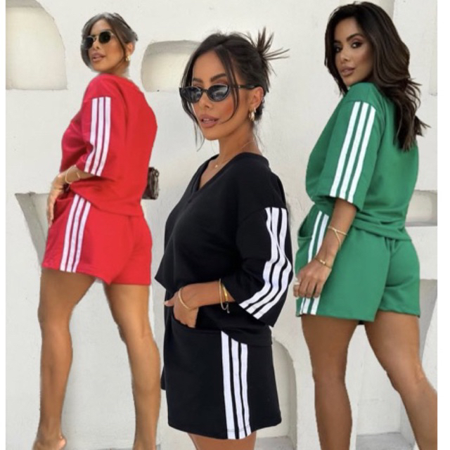Conjunto Feminino short de moletom camisa oversize
