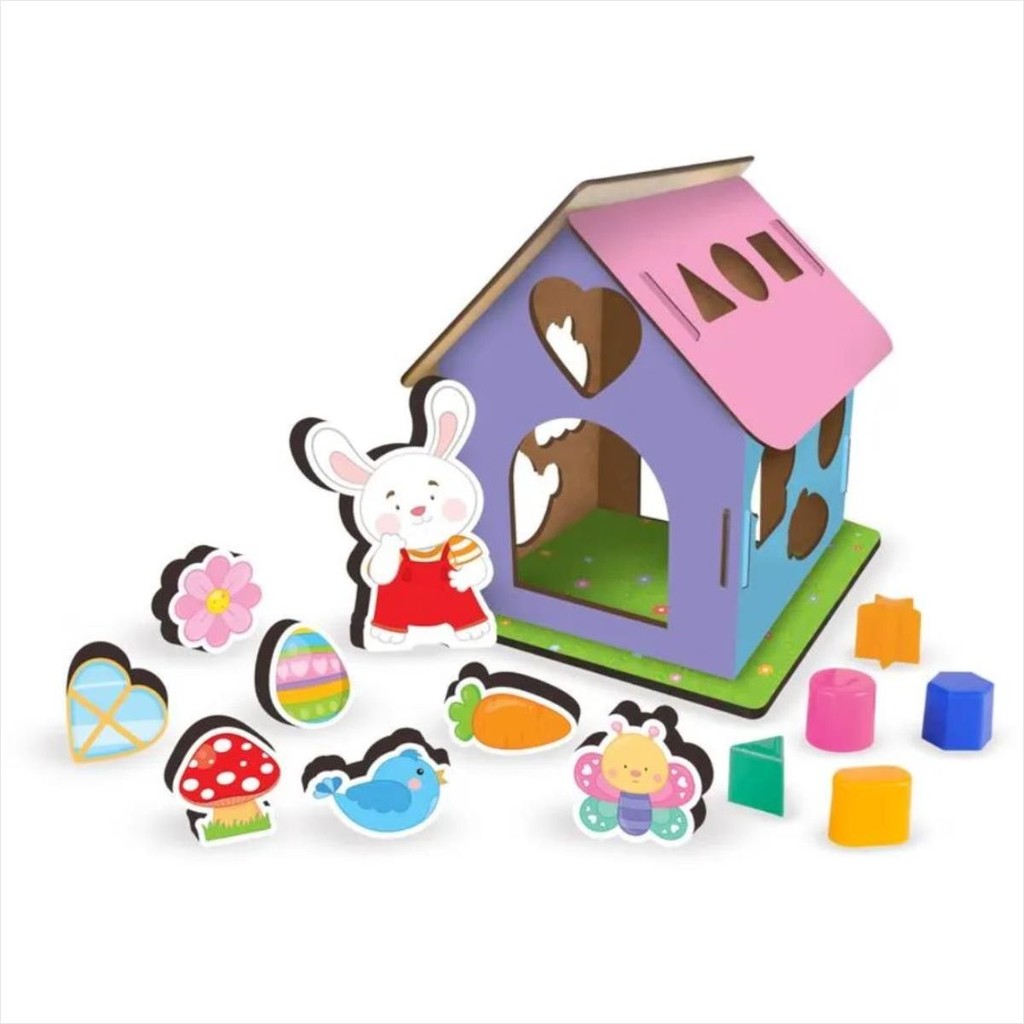 Brinquedo Casa Tom Tom Madeira 21 Peças