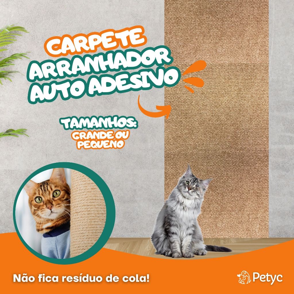 Arranhador para Gatos Carpete Autoadesivo Grande / Pequeno Anti Estresse Enriquecimento Ambiental