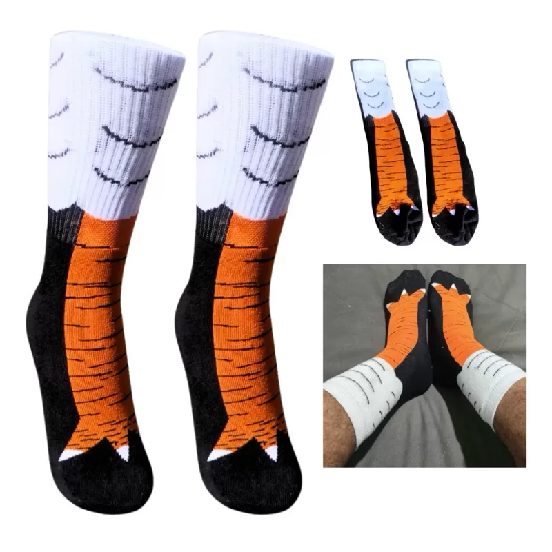 Meia Pé De Galinha Unissex Adulto 35 ao 43 Divertida  Confortável  Algodão Macio  Pronta Entrega