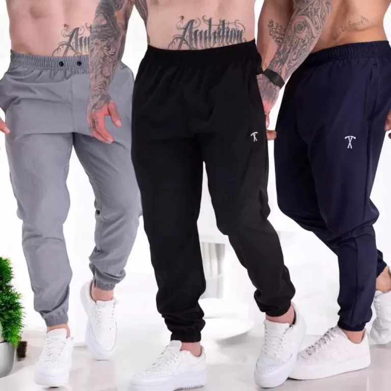 Kit 3 Calça Jogger Tactel com Elastano para Trein