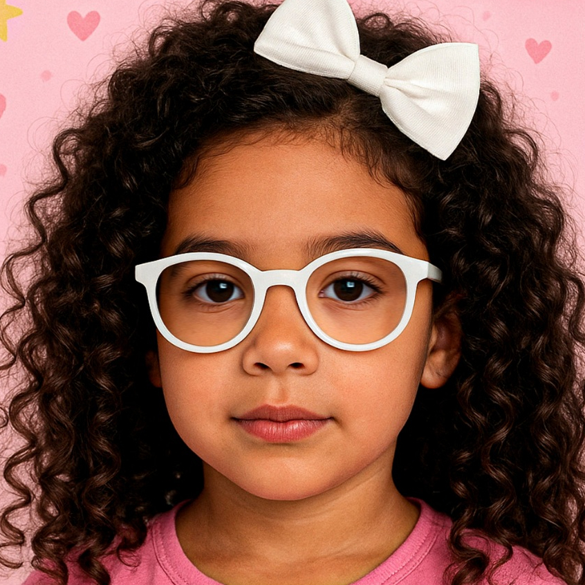 Óculos Infantil Retrô Redondo Unissex Leve Confortável Flexível Oferta Especial