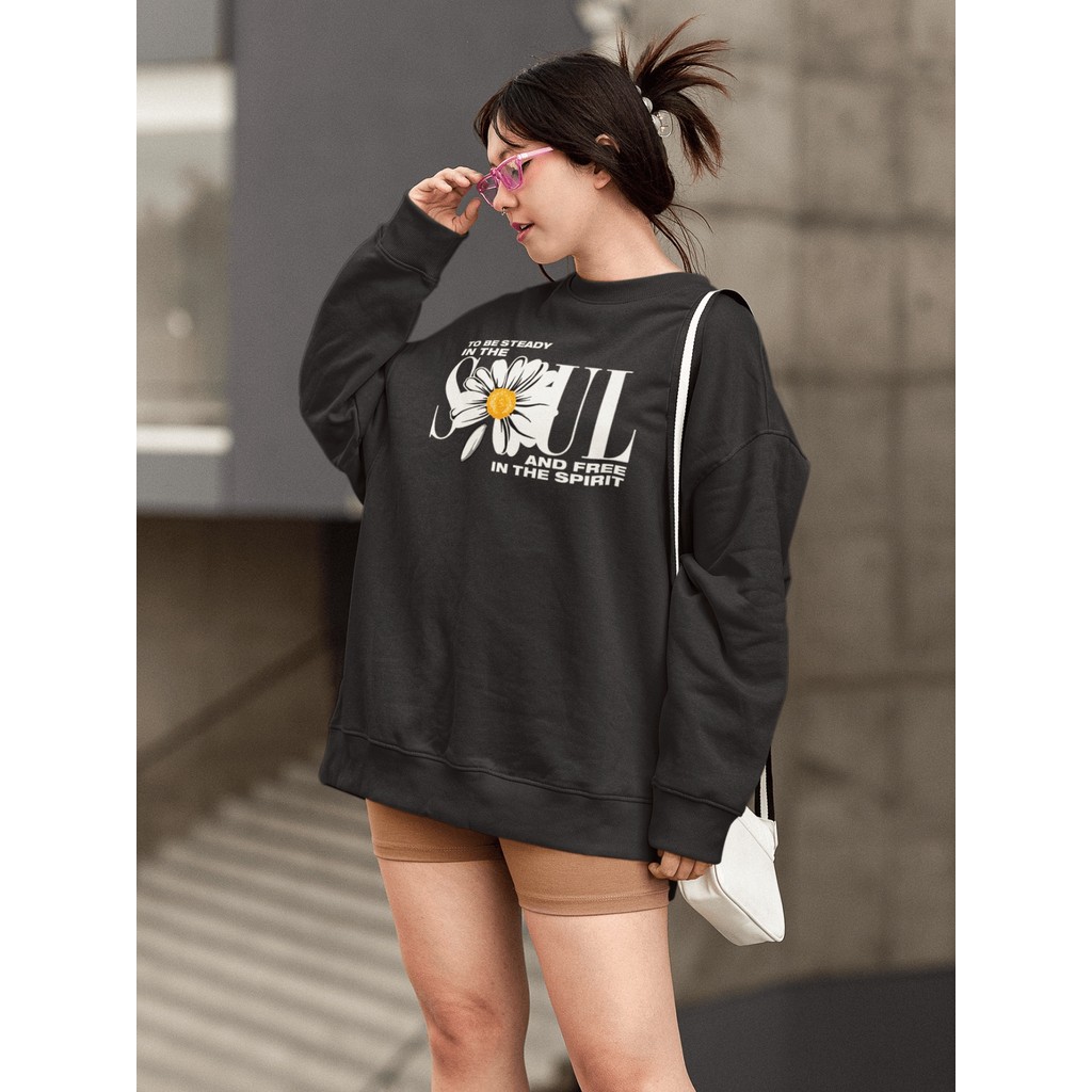 Moletom Blusa de Frio Básico Urbano Feminino Estampado Gola Redonda Confortável 100% Algodão – Soul