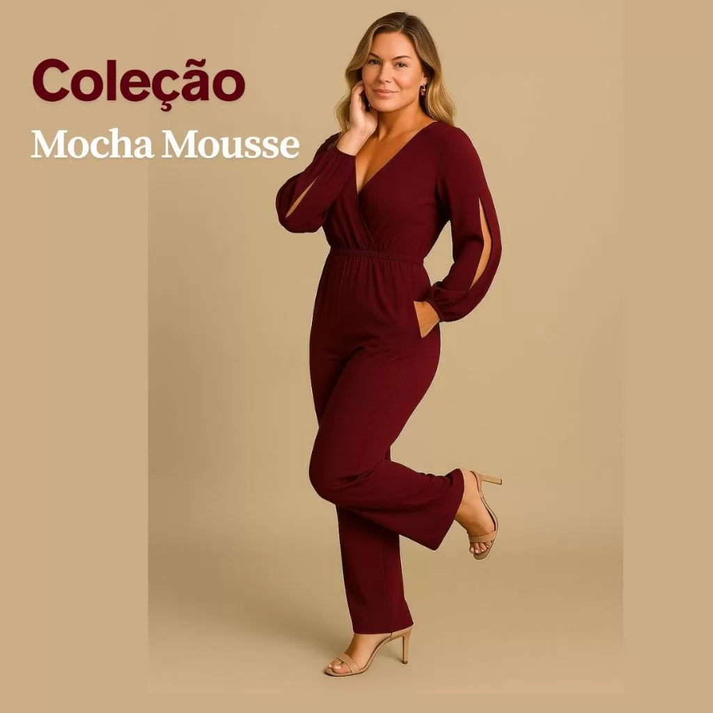 Macacão Feminino Longo Pantalona Manga Longa Social Elegante Evangélica Duna e Formatura eCasamento