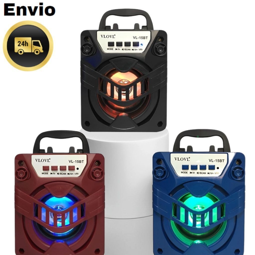 CAIXA DE SOM VL-15 CARTÃO DE MEMÓRIA, AUX, USB E BLUETOOTH FM