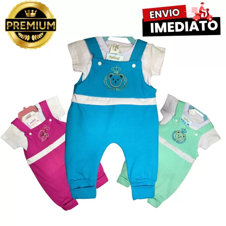 Conjunto Macacão Jardineira + Camiseta Infantil C
