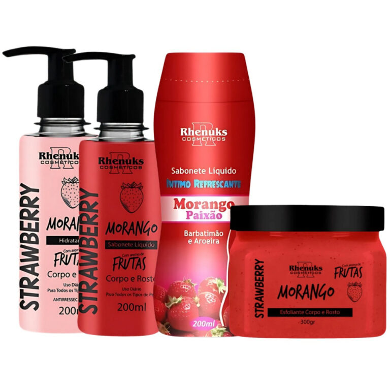 Kit Cuidado com a Pele Morango Sabonetes + Hidrata