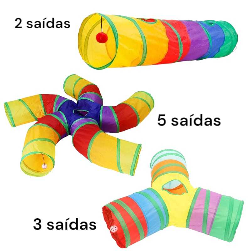 Túnel Labirinto Para Pet Cachorro Gato Treinamento Brinquedo Interativo Dobrável Portatil Playground