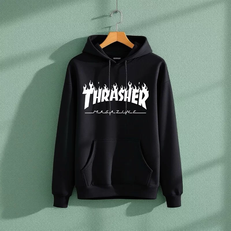 Moletom Streetwear Blusa de frio Capuz e Bolso Marrom Claro