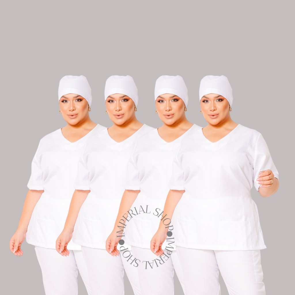 Kit 4 Uniforme Hospitalar Clínica Scrub Plus Size Cuidadora Idosos-tokio