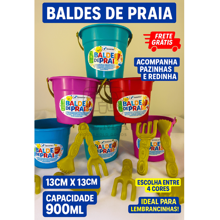 Baldinhos de Praia Infantil | Kit com Unidades Col
