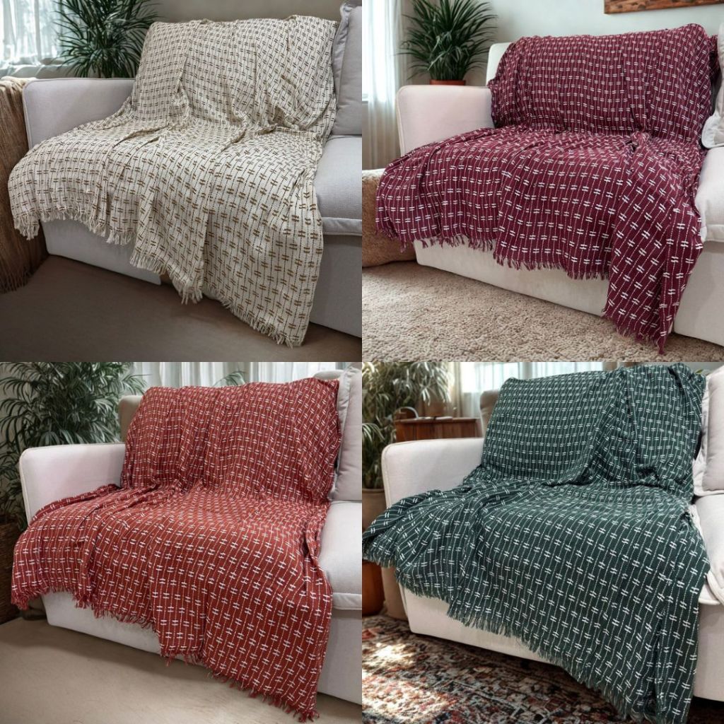 Manta para Sofá Capa Protetora Tijolinho 2,40 x 1,80 Gigante 100% Algodão Cama Decorativa Colcha Cob