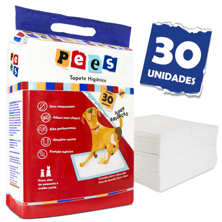 Tapete Higiênico Slim Pees Para Cães 30 Unid.