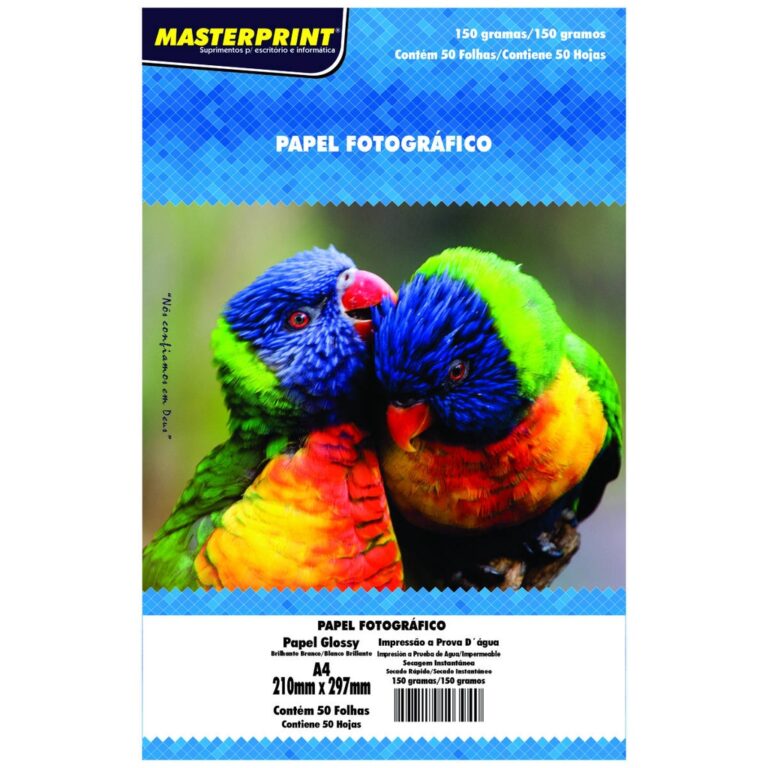 Papel Glossy Fotográfico 150g A4 Branco Brilhante