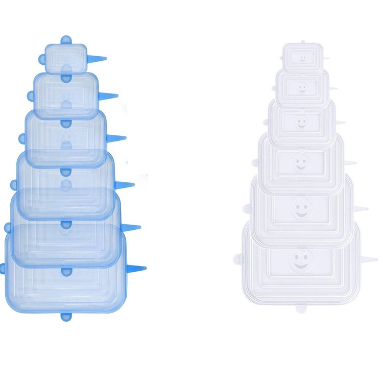 kit 6 Tampa Quadrado Silicone Reutilizável Para P