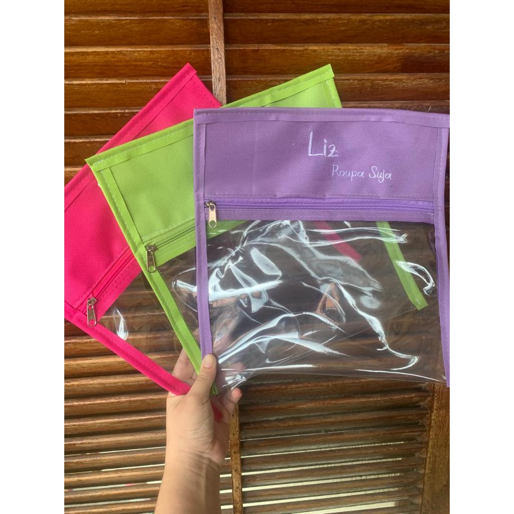 Saco organizador Bordado nome 26×30 cm, creche, escola,  porta jaleco enfermagem, medicina 1 un