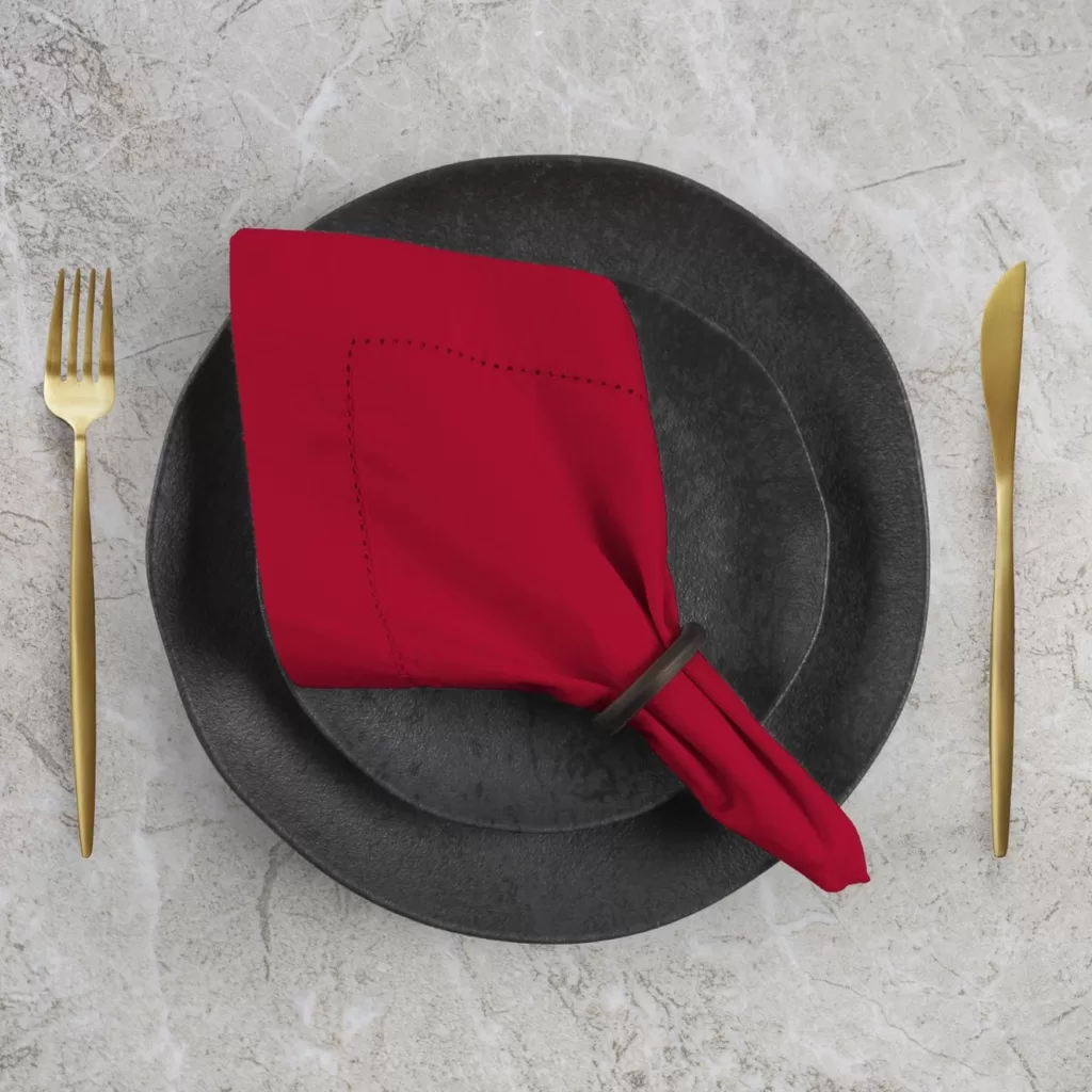 Guardanapo de Tecido Algodão Ponto Ajour 4 Peças – Vermelho