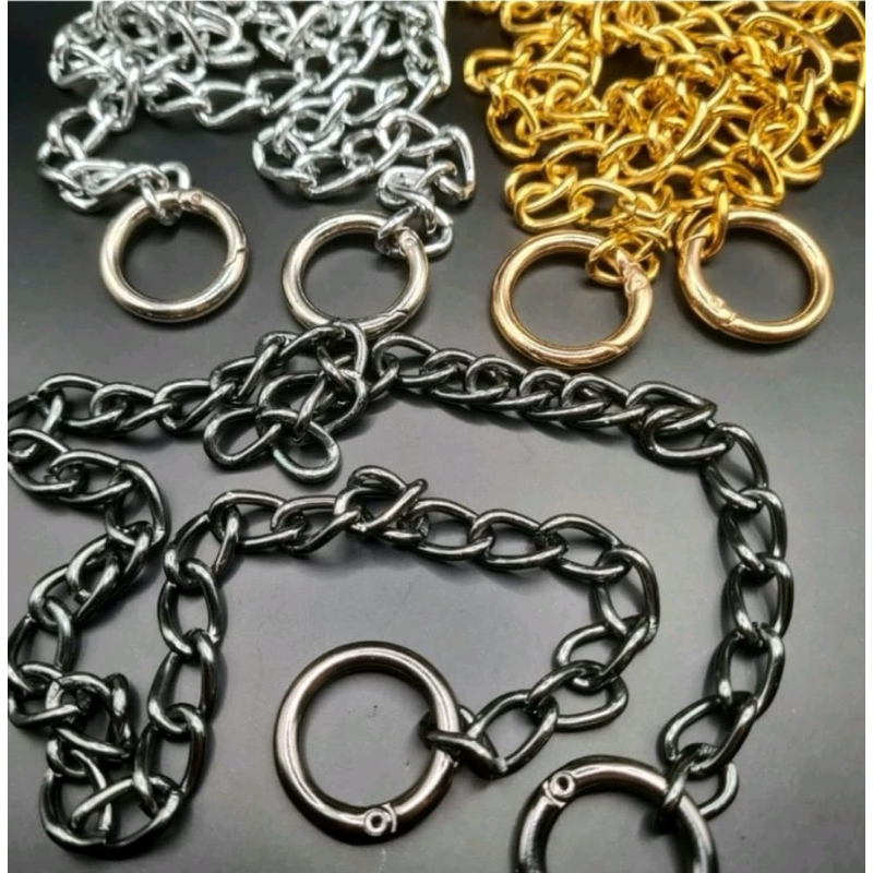 Corrente Lisa para a Alça de Bolsa de Crochê com Argola Articulada Mosquetão