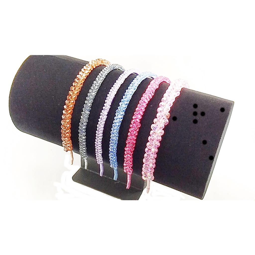 Tiara de metal forrada cetim e cristal acrilico coleção leveza – Ref METAL900/0126a