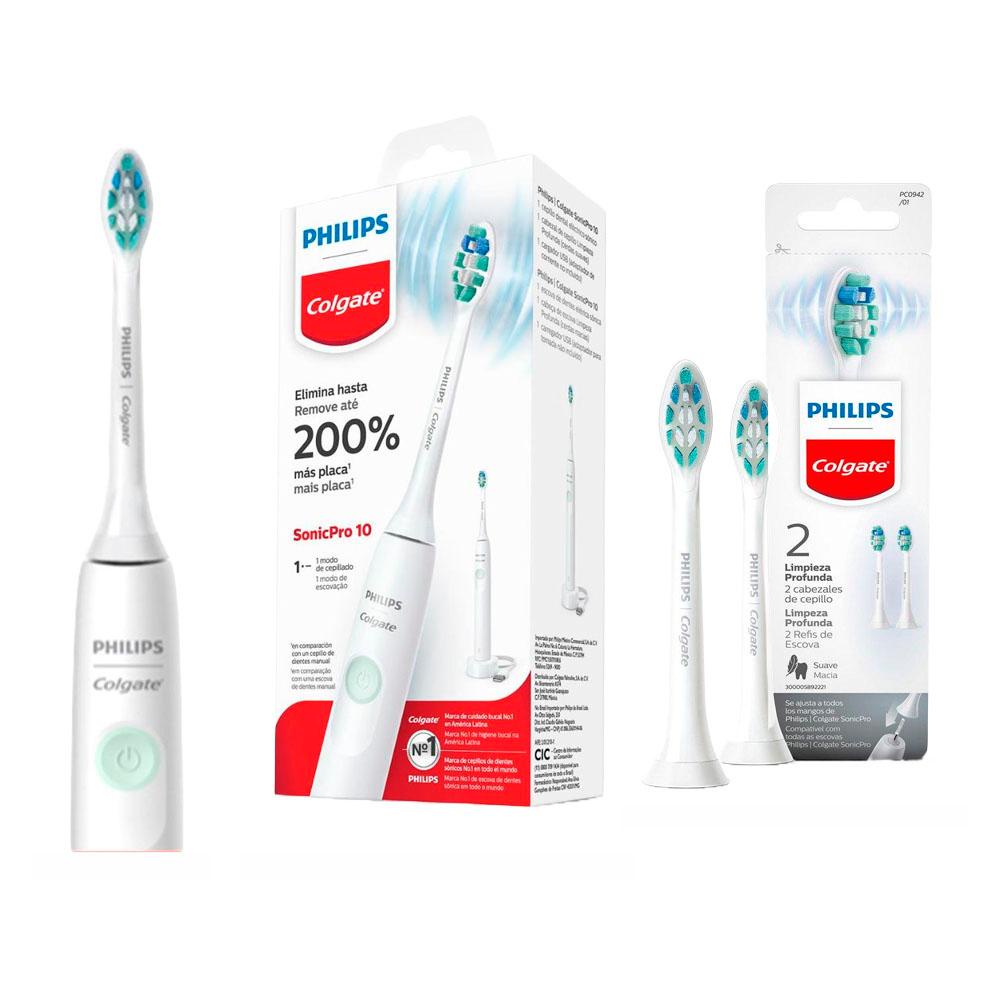 Kit Escova SonicPro 10 + Refil SonicPro Limpeza Profunda com 2 unidades
