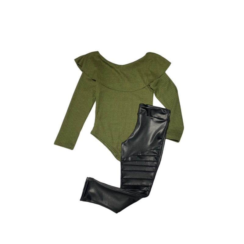 Conjunto Infantil Menina Body de Babado + Calça Cirrê Moda Diva Blogueirinha Tendência Inverno