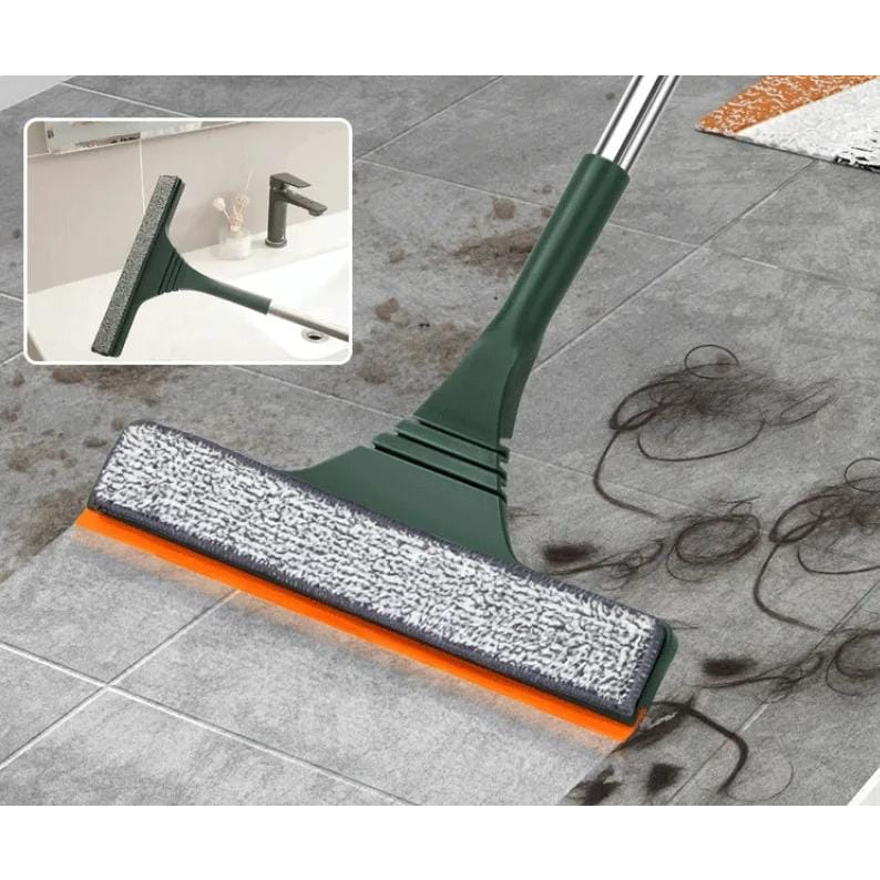 Rodo Vassoura Mágico Mop para Limpeza de Casa Cozinha Banheiro Quintal (4 em 1) Cabo Flexível Grande