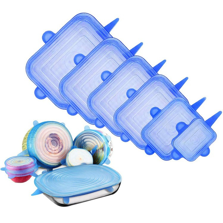 Kit 6 Tampas Panela Silicone Universal Reutilizáv