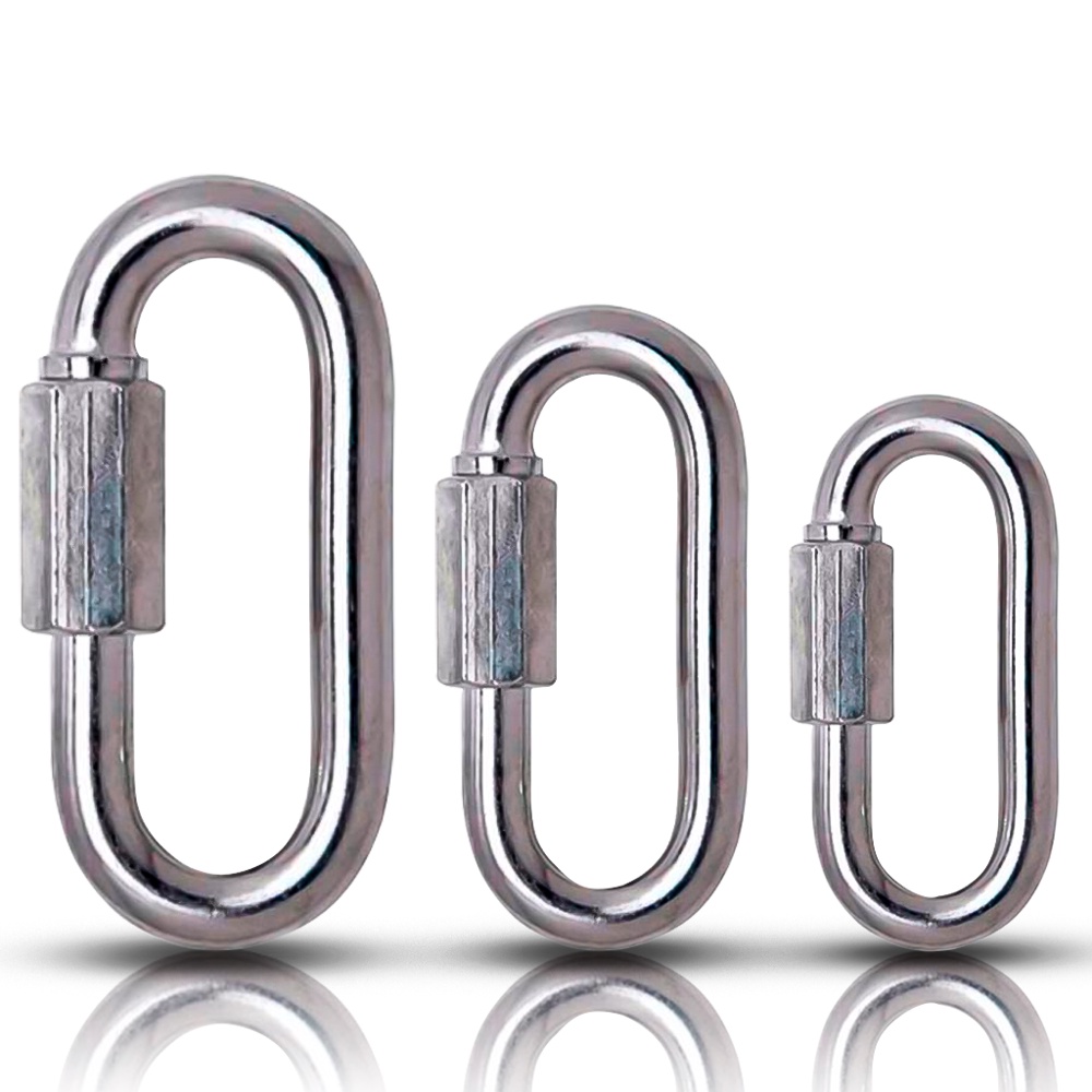 Mosquetão Oval Com Rosca Galvanizado 4 A 6 X 40 A 58 MM