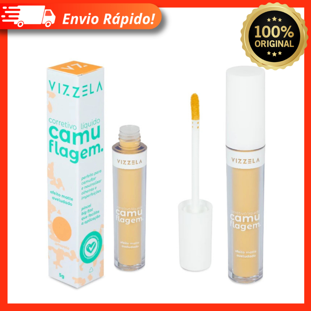 Corretivo Camuflagem Perfeita na cor Amarela – Vizzela 100% Original