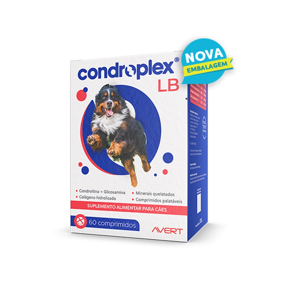 Condroplex Lb 120g 60 Comprimidos Suplemento Cães Avert