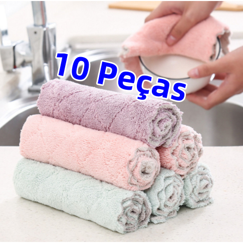 Kit 10 Pano De Prato, Pano De Limpeza De Cozinha M