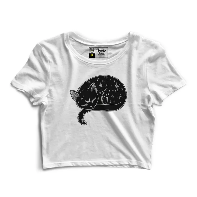 Cropped Blusa Blusinha As Braba Gato Lua Dormindo 