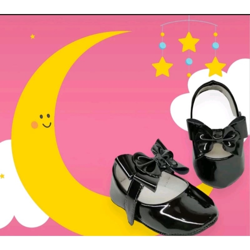 Sapatilha Infantil Bebê RN Menina Verniz laço Ponta Velcro