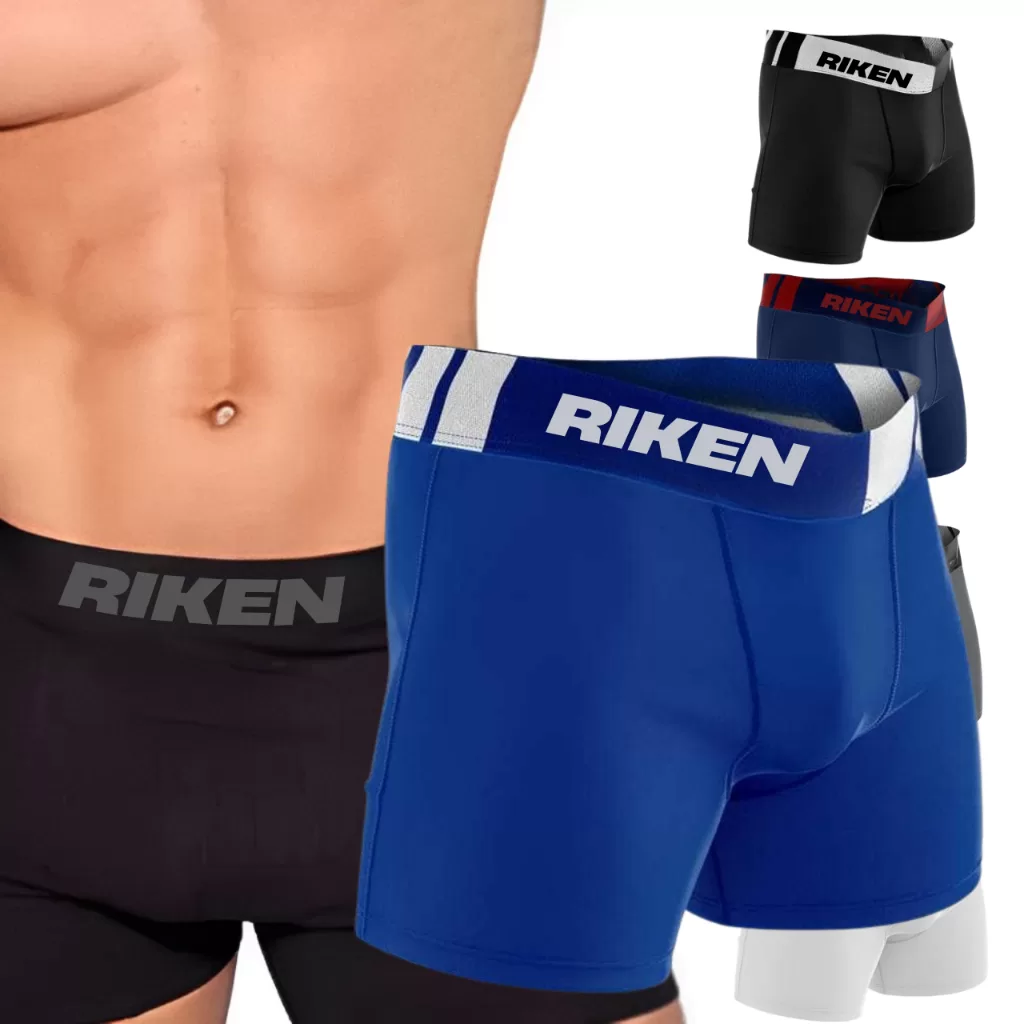 Cueca Boxer de Microfibra Masculino Adulto com Forro de Algodão