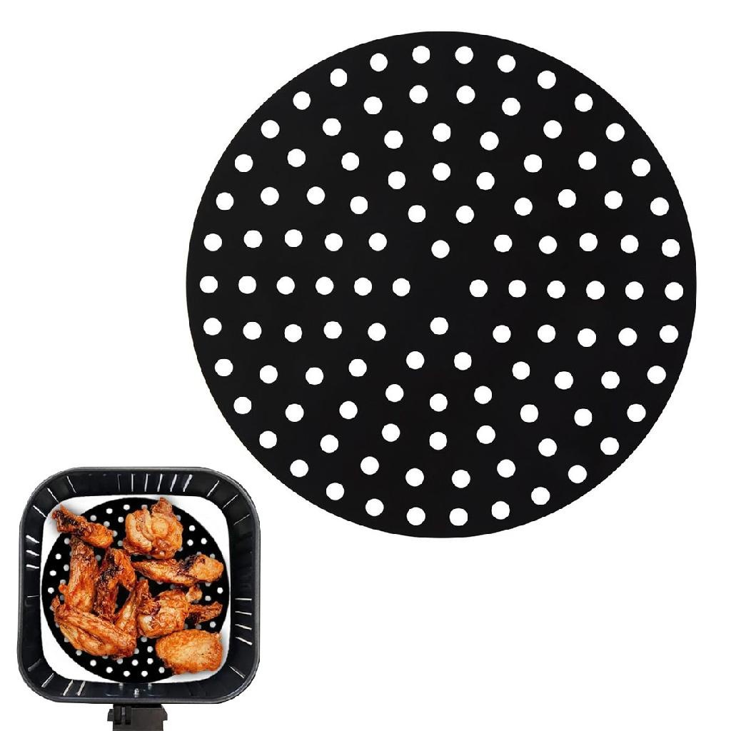 Forro Tapete em Silicone Para Air Fryer 22,5cm Fritadeira Elétrica REDONDO Multiuso Universal Vermel