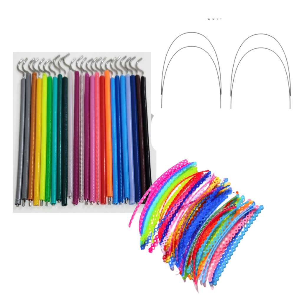 Borrachinha Aparelho 1000 + 20 Trançados (10 Pares) + 4 Fios