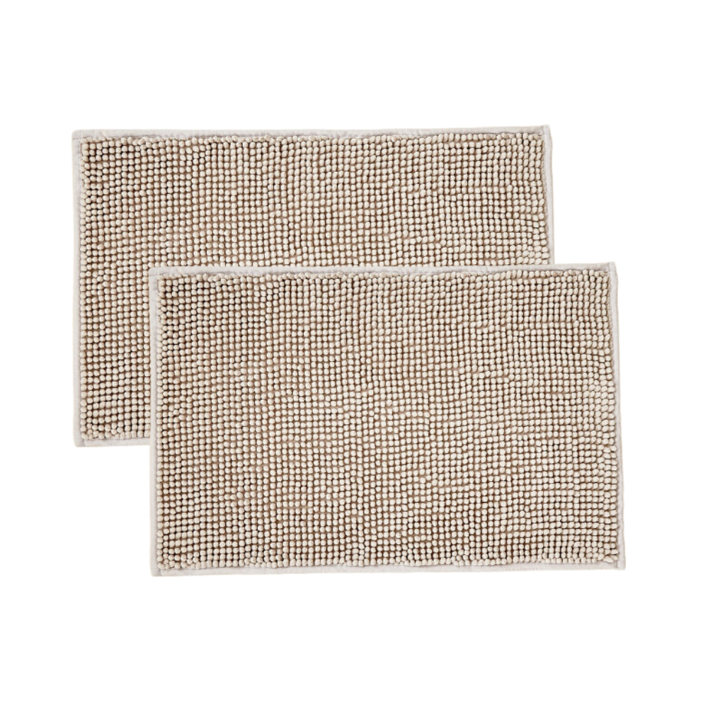 KIT 2 Tapetes De Banheiro Bolinha Popcorn Antiderrapante 60x40cm Chenille