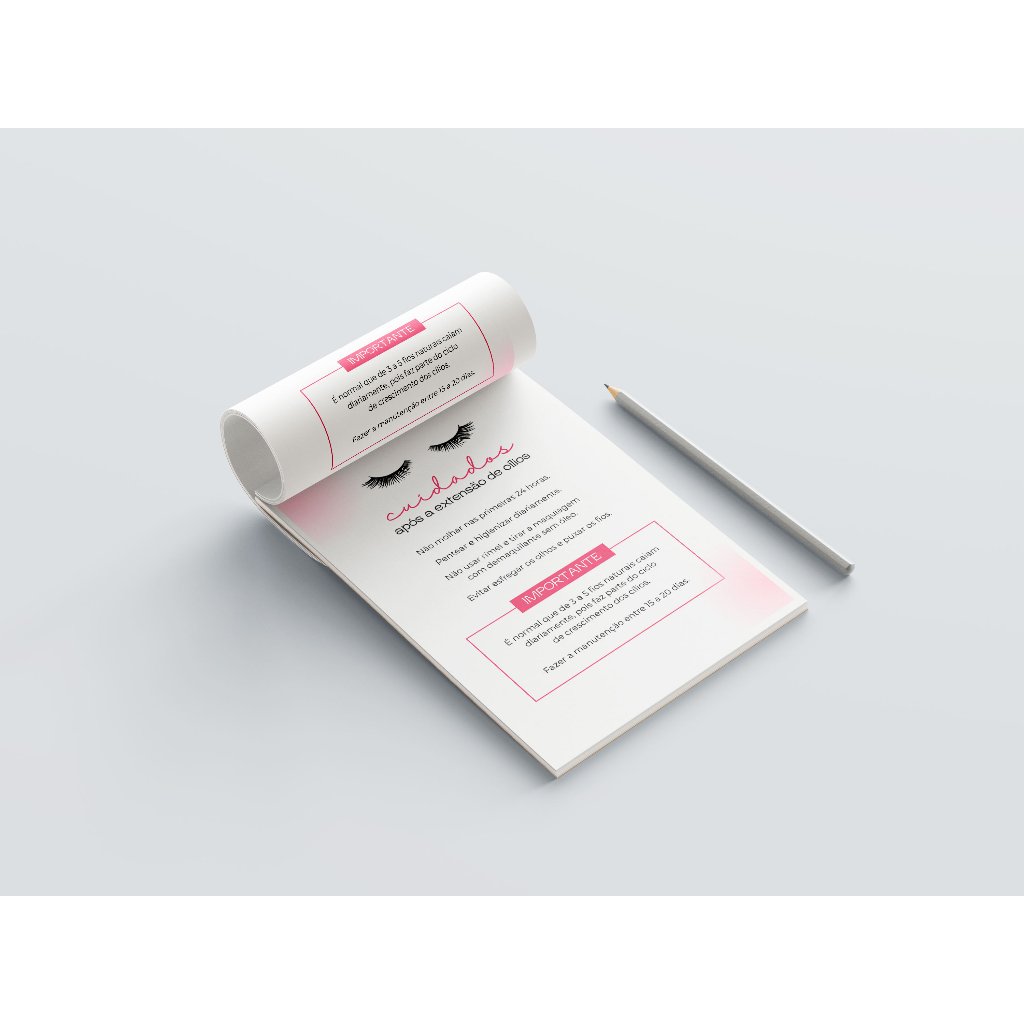 Bloco Cuidados Pós extensão de Cílios