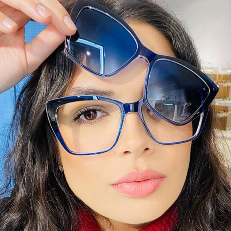 Clipon 2 em 1 feminino óculos de sol armação ó