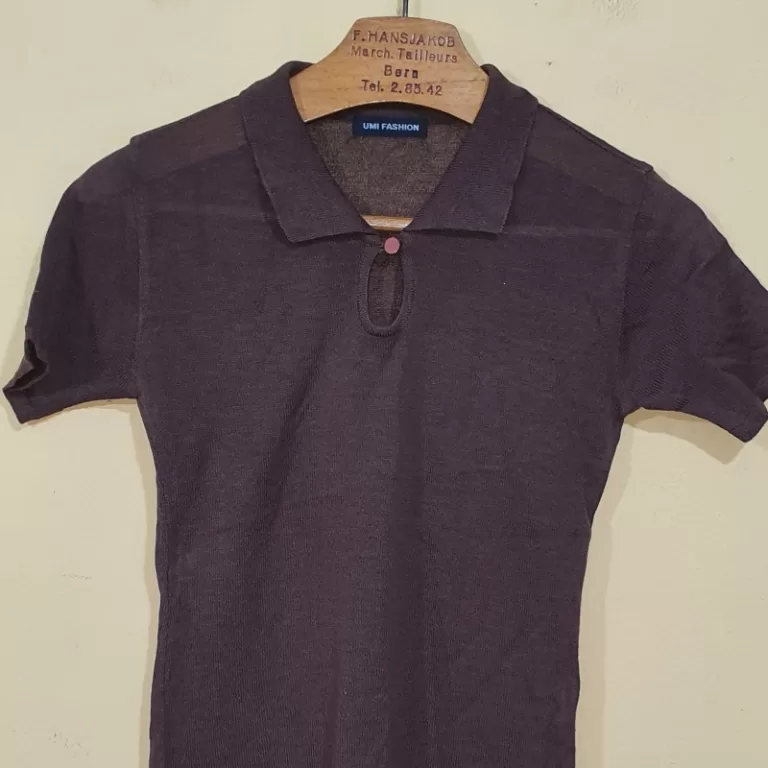 blusa pólo tricot tricô marrom vintage anos 90