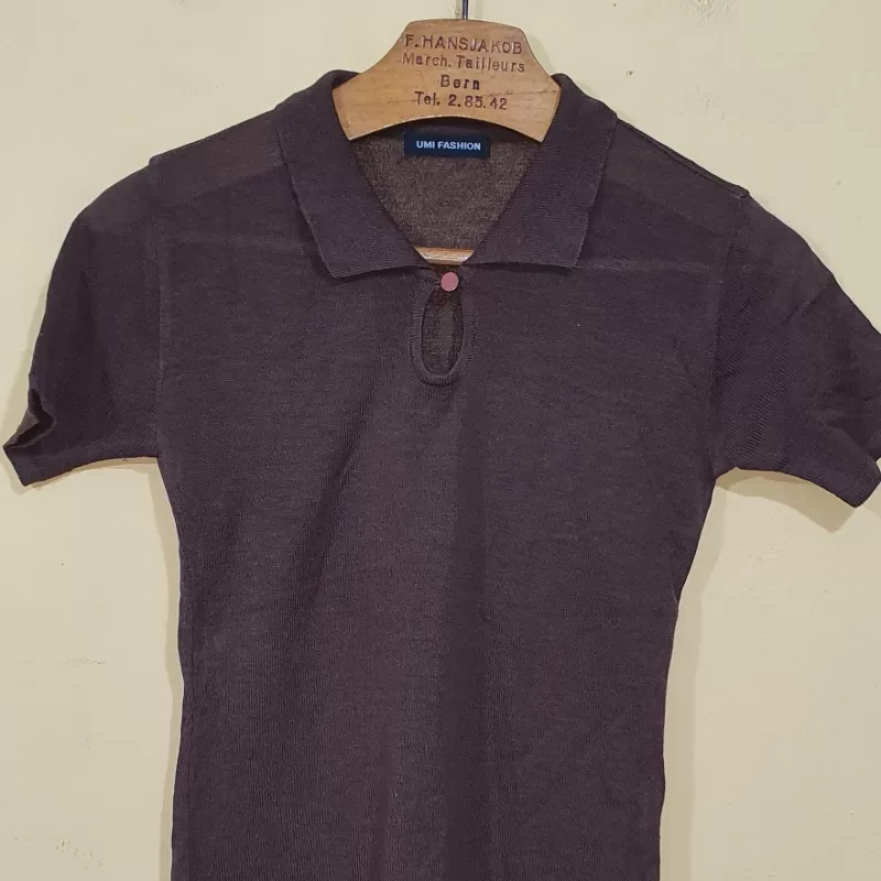 blusa pólo tricot tricô marrom vintage anos 90