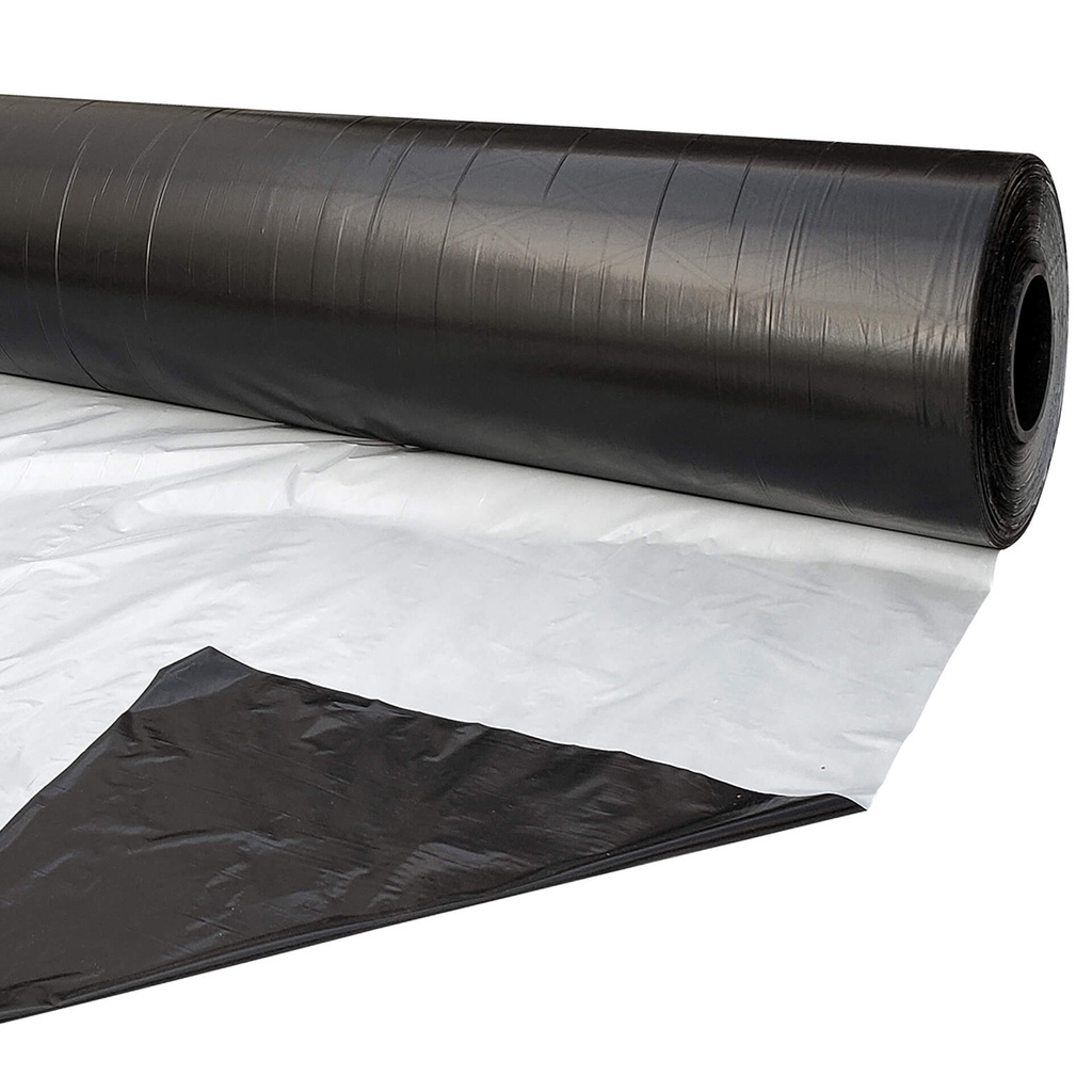 Plastico Mulching 1,80x400m Liso Preto e Branco Para Cobertura Solo Cultivo Morango Tomate