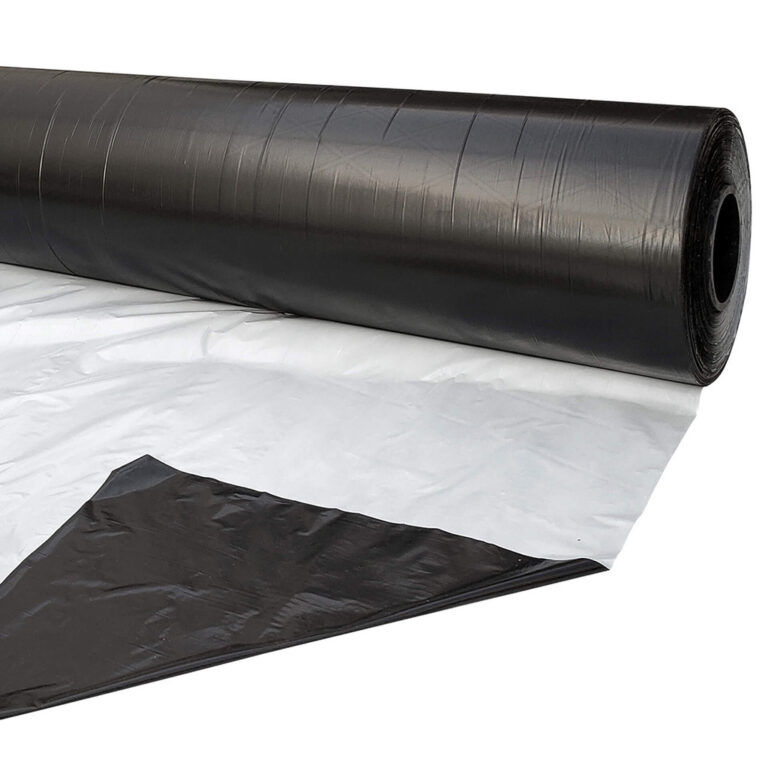 Plastico Mulching 1,80x54m Liso Preto e Branco Par