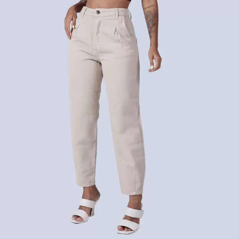 Calça Jeans Feminina Baggy Boyfriend Cinturta Alt