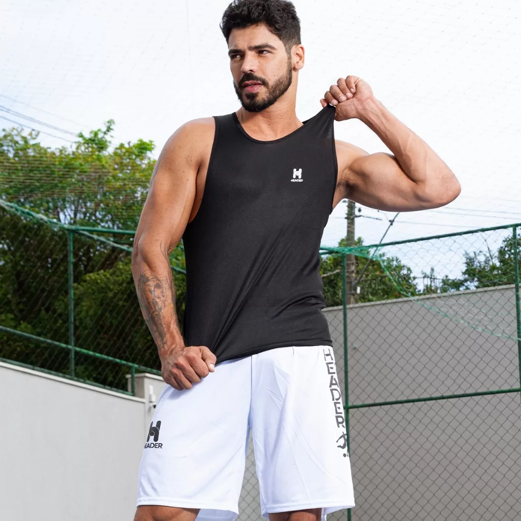 Camiseta Header Regata Masculino e Feminino Nadador Musculação Academia Revenda