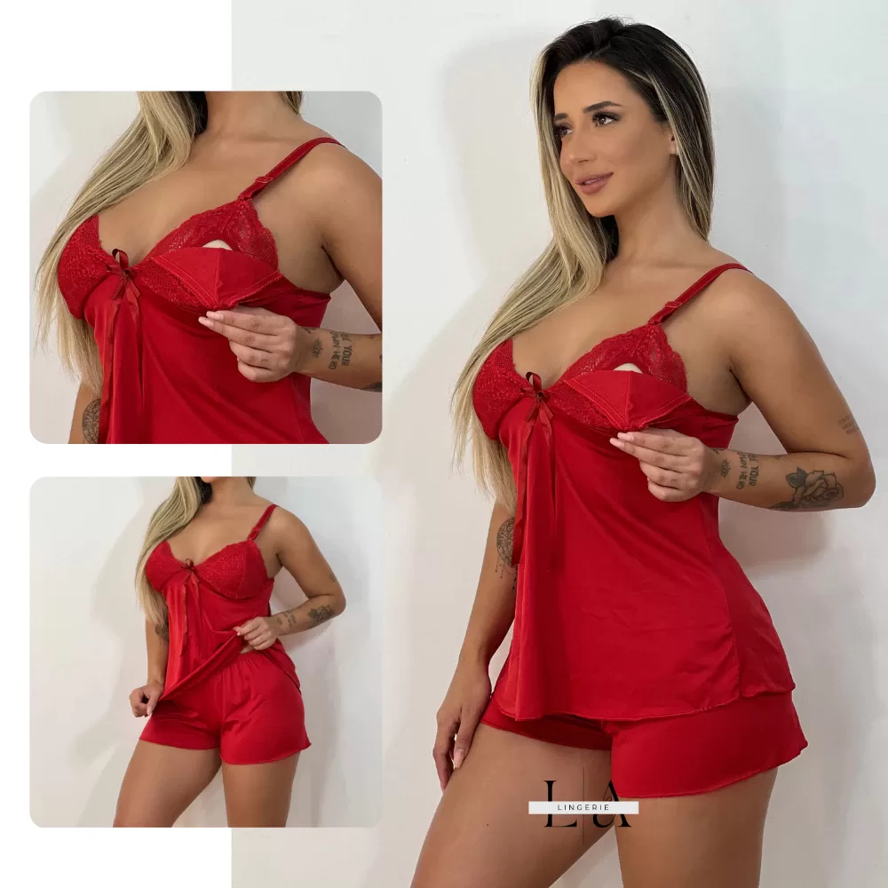 Pijama Amamentação Tecido Macio | Abertura Frontal, Estilo e Conforto no Pós-Parto